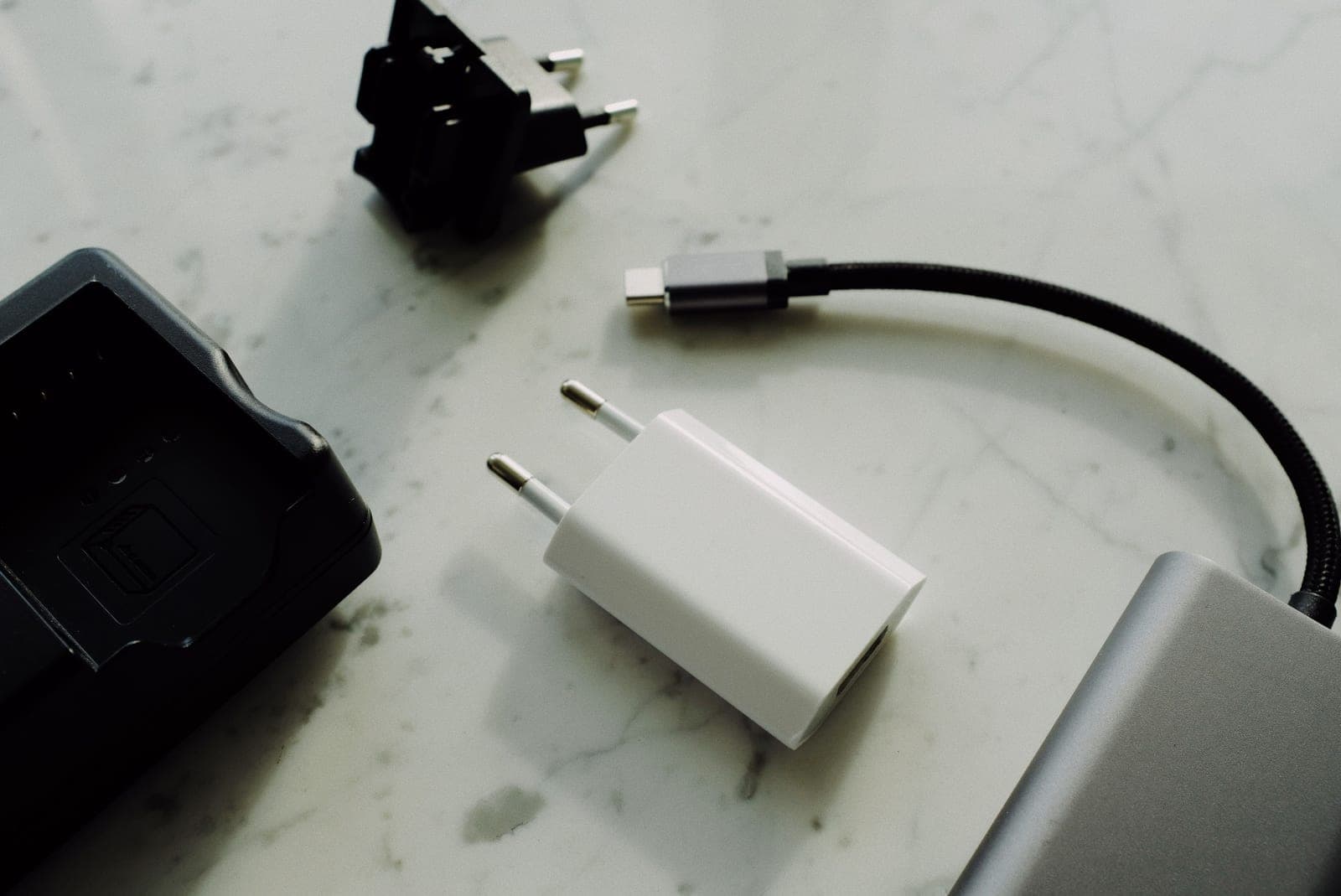 Detail of an electrical charging adapter connector