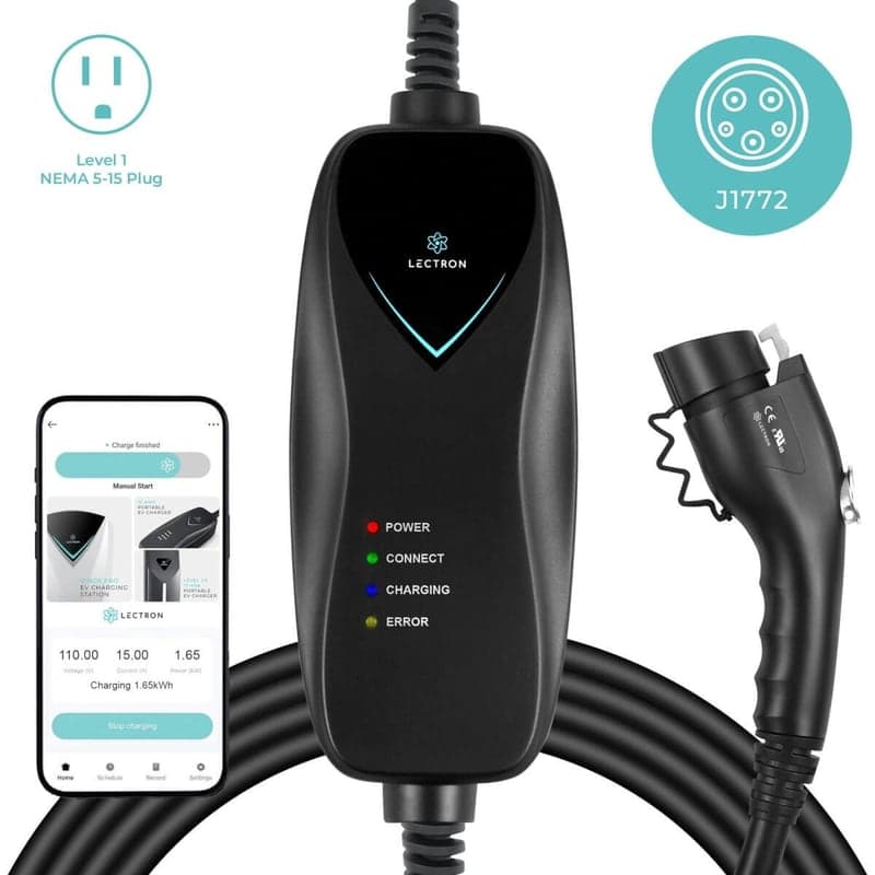 Lectron Portable Level 1 J1772 Charger (15A, NEMA 5-15)