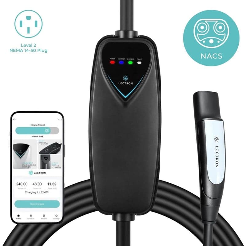Lectron Portable Level 2 Tesla (NACS) Charger (40A, NEMA 14-50)